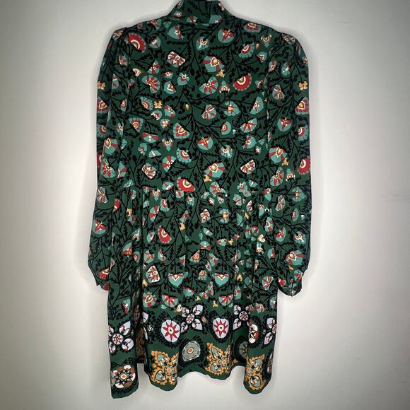 La DoubleJ Green Shorty Printed Silk Crepe De Chine Mini Dress Size M - Picture 10 of 13